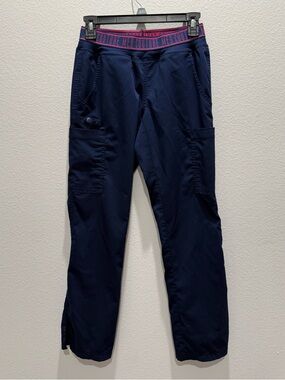 Med Couture Touch 7-Pocket STRETCH Logo Elastic Double Cargo Yoga Scrub Pants